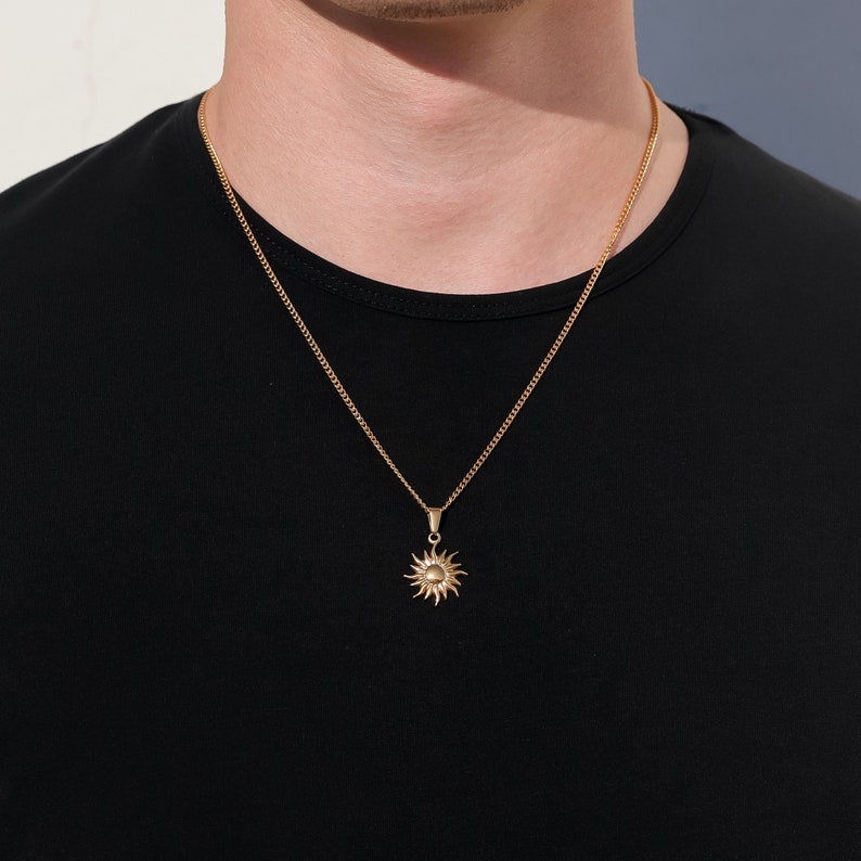Sun Pendant Necklace For Men