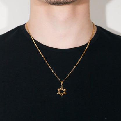 Star Of David Pendant Necklace For Men