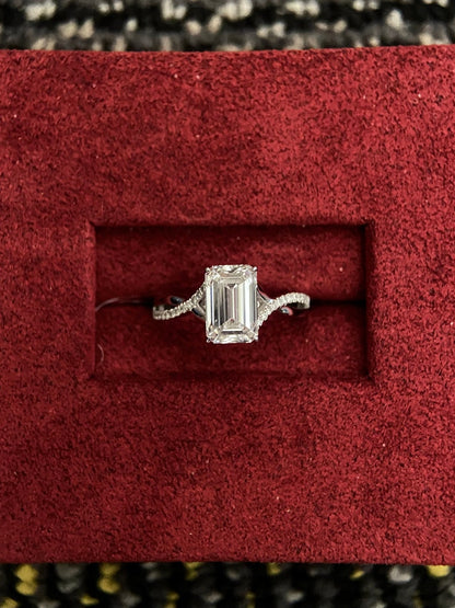 Marquise Shaped Three Stone Lab Grown Diamond Engagement Ring