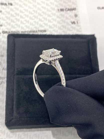 Marquise Shaped Three Stone Lab Grown Diamond Engagement Ring