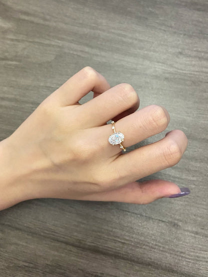 Marquise Shaped Three Stone Lab Grown Diamond Engagement Ring