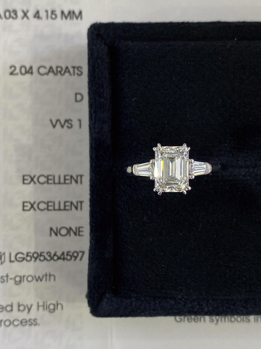 Marquise Shaped Three Stone Lab Grown Diamond Engagement Ring