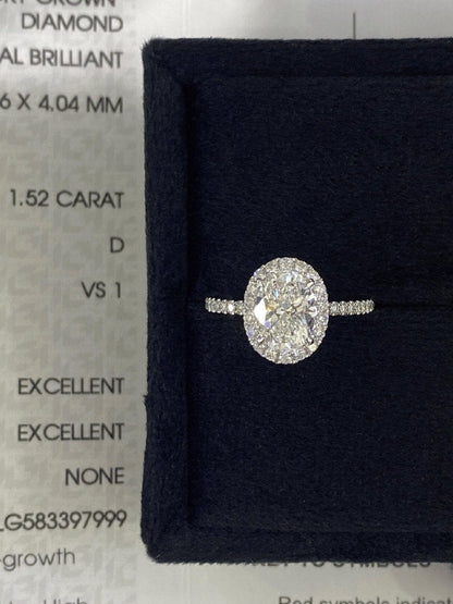 Marquise Shaped Three Stone Lab Grown Diamond Engagement Ring