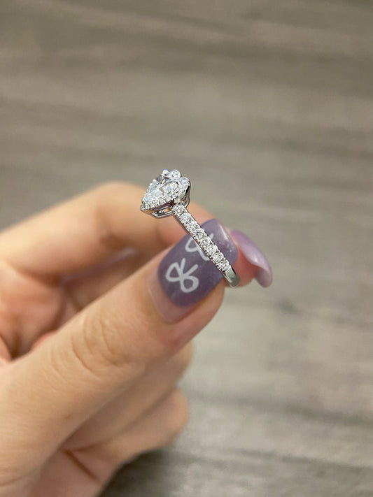 Marquise Shaped Three Stone Lab Grown Diamond Engagement Ring