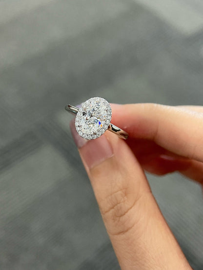 Marquise Shaped Three Stone Lab Grown Diamond Engagement Ring