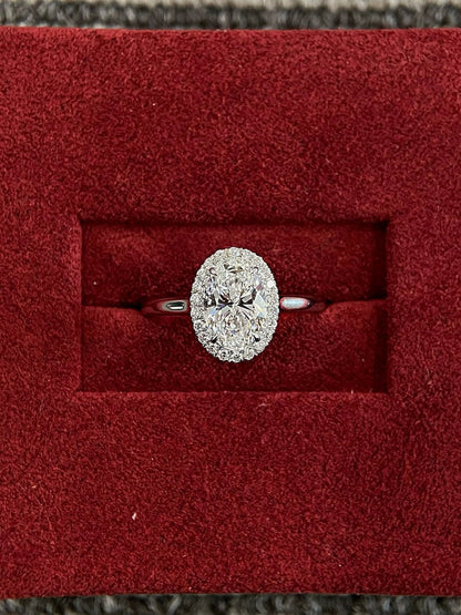 Marquise Shaped Three Stone Lab Grown Diamond Engagement Ring