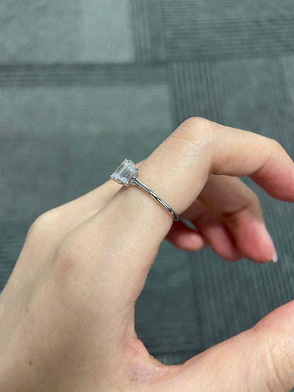 Marquise Shaped Three Stone Lab Grown Diamond Engagement Ring