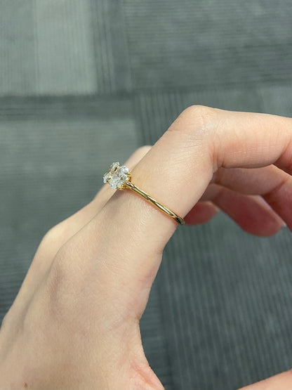 Marquise Shaped Three Stone Lab Grown Diamond Engagement Ring