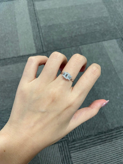 Marquise Shaped Three Stone Lab Grown Diamond Engagement Ring