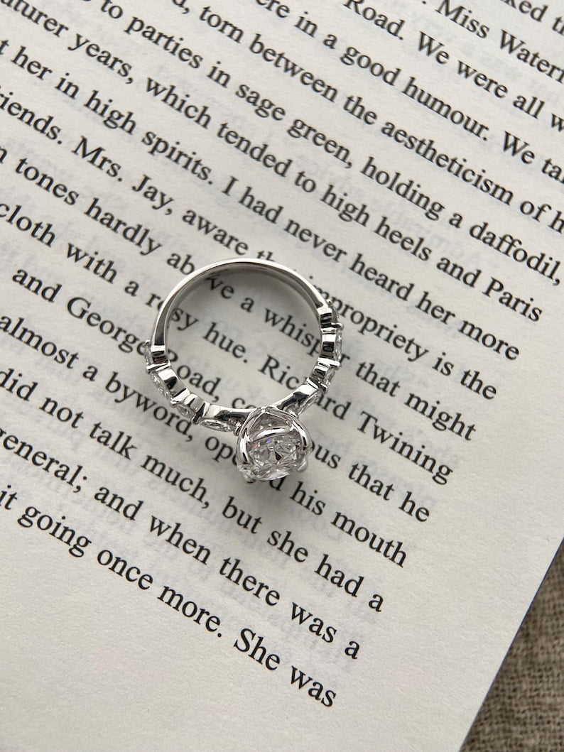 Marquise Shaped Three Stone Lab Grown Diamond Engagement Ring