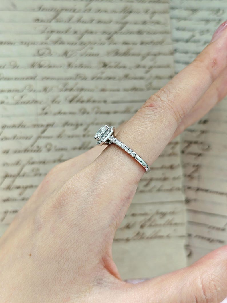 Marquise Shaped Three Stone Lab Grown Diamond Engagement Ring