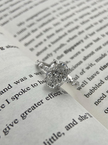 Marquise Shaped Three Stone Lab Grown Diamond Engagement Ring