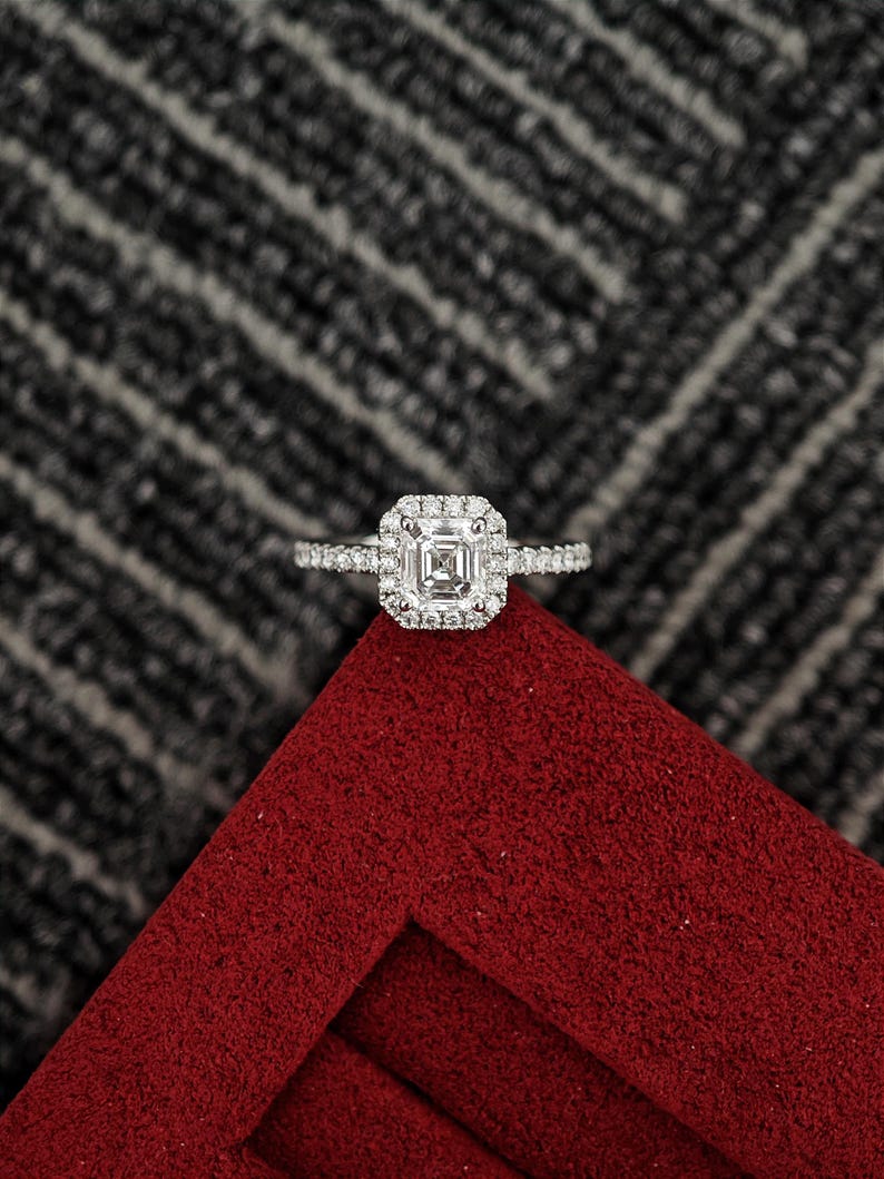 Marquise Shaped Three Stone Lab Grown Diamond Engagement Ring