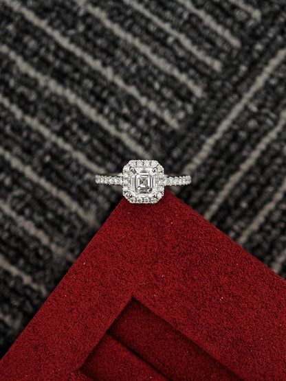 Marquise Shaped Three Stone Lab Grown Diamond Engagement Ring