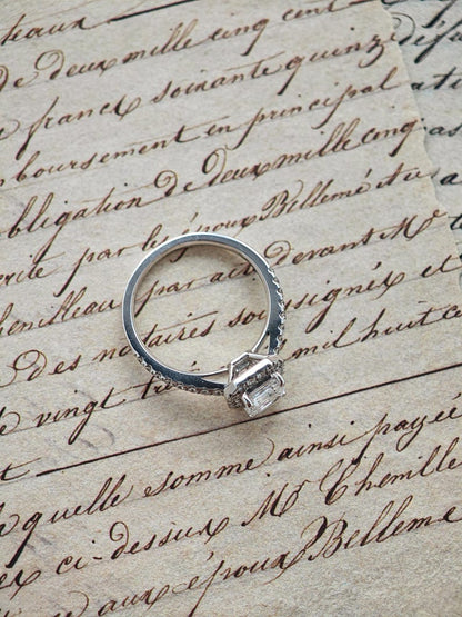 Marquise Shaped Three Stone Lab Grown Diamond Engagement Ring