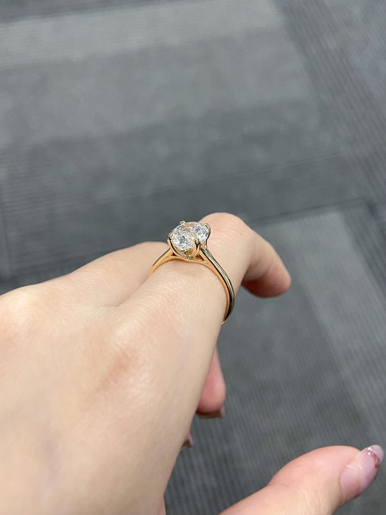 Marquise Shaped Three Stone Lab Grown Diamond Engagement Ring