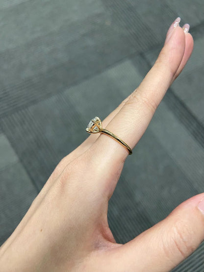 Marquise Shaped Three Stone Lab Grown Diamond Engagement Ring