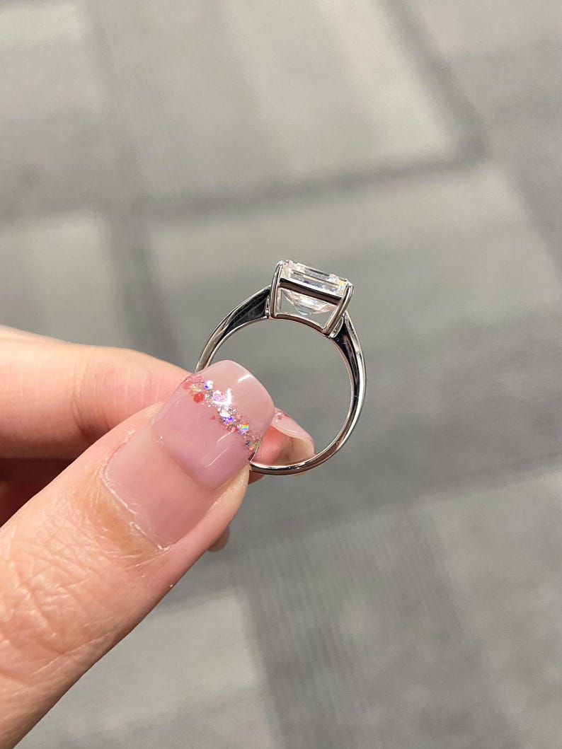 Marquise Shaped Three Stone Lab Grown Diamond Engagement Ring