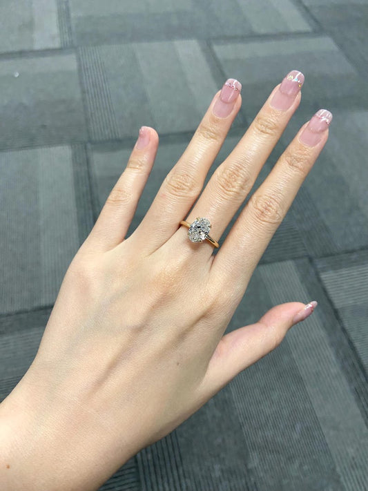 Marquise Shaped Three Stone Lab Grown Diamond Engagement Ring