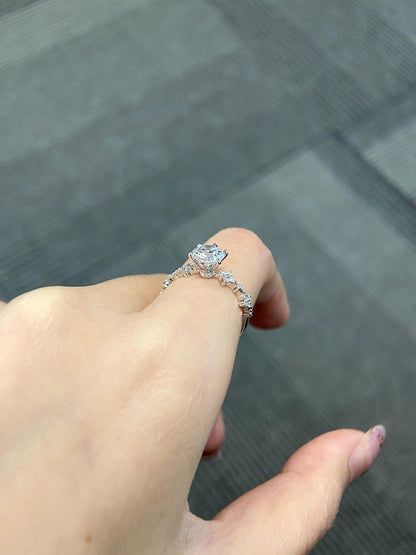 Marquise Shaped Three Stone Lab Grown Diamond Engagement Ring