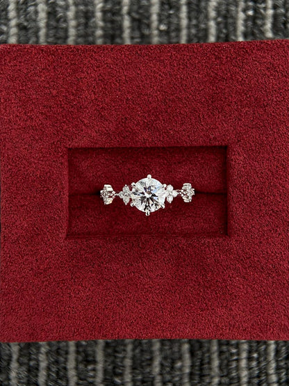 Marquise Shaped Three Stone Lab Grown Diamond Engagement Ring