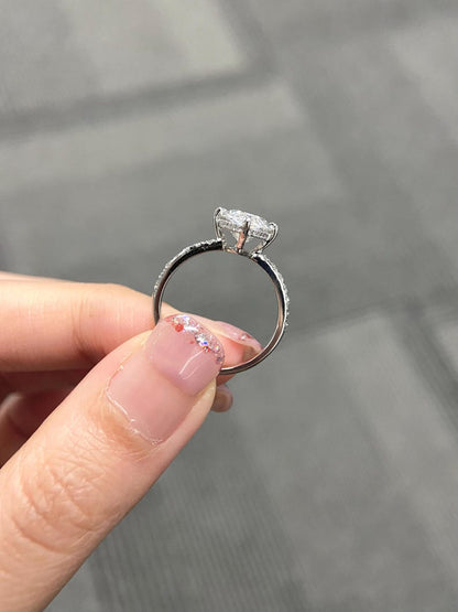 Marquise Shaped Three Stone Lab Grown Diamond Engagement Ring