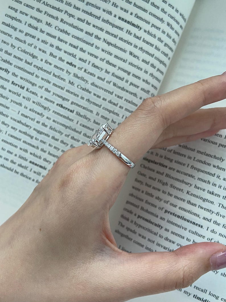 Marquise Shaped Three Stone Lab Grown Diamond Engagement Ring