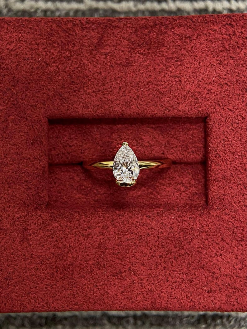 Marquise Shaped Three Stone Lab Grown Diamond Engagement Ring