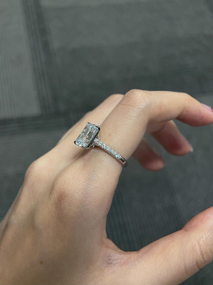 Marquise Shaped Three Stone Lab Grown Diamond Engagement Ring