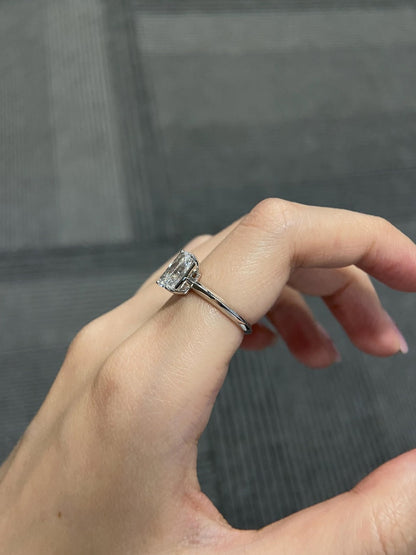 Marquise Shaped Three Stone Lab Grown Diamond Engagement Ring