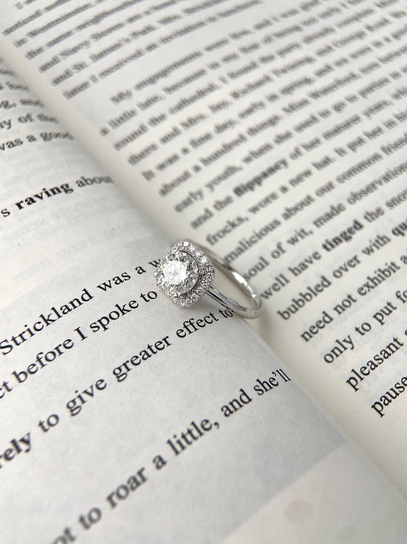 Marquise Shaped Three Stone Lab Grown Diamond Engagement Ring