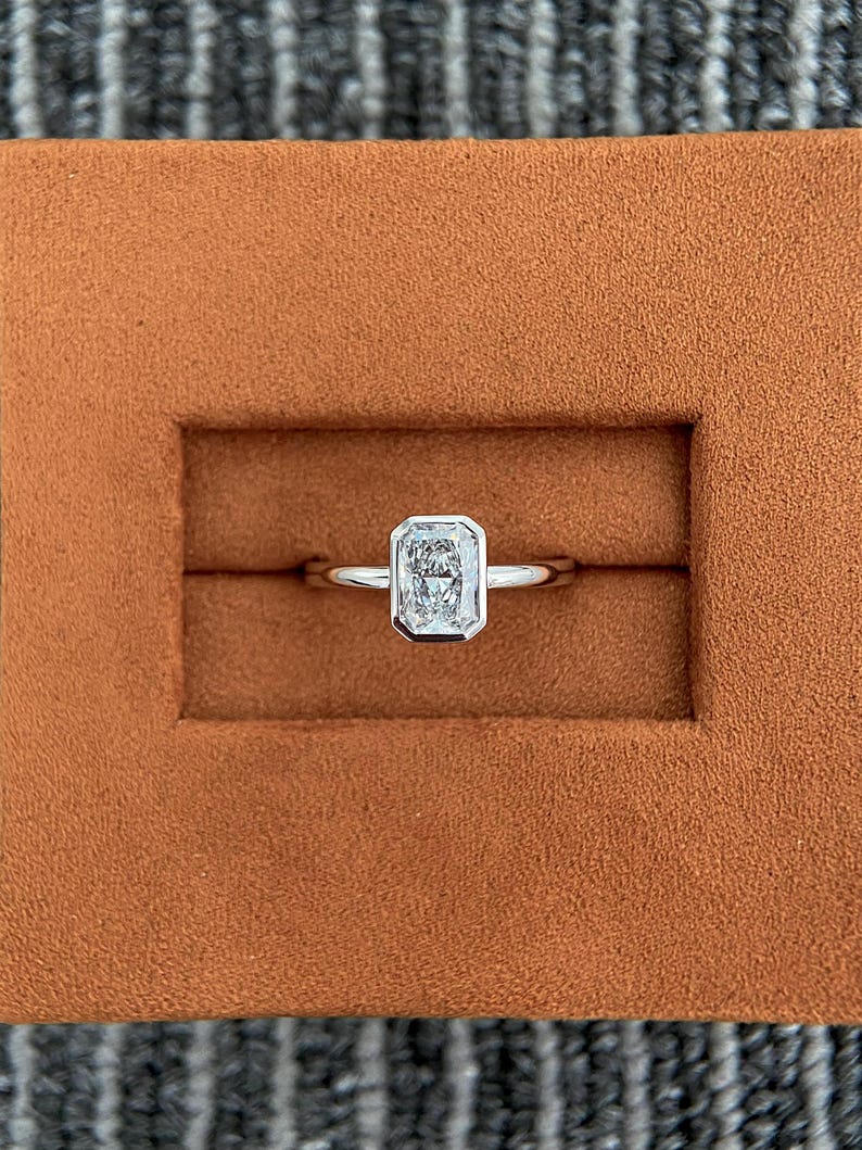 Marquise Shaped Three Stone Lab Grown Diamond Engagement Ring