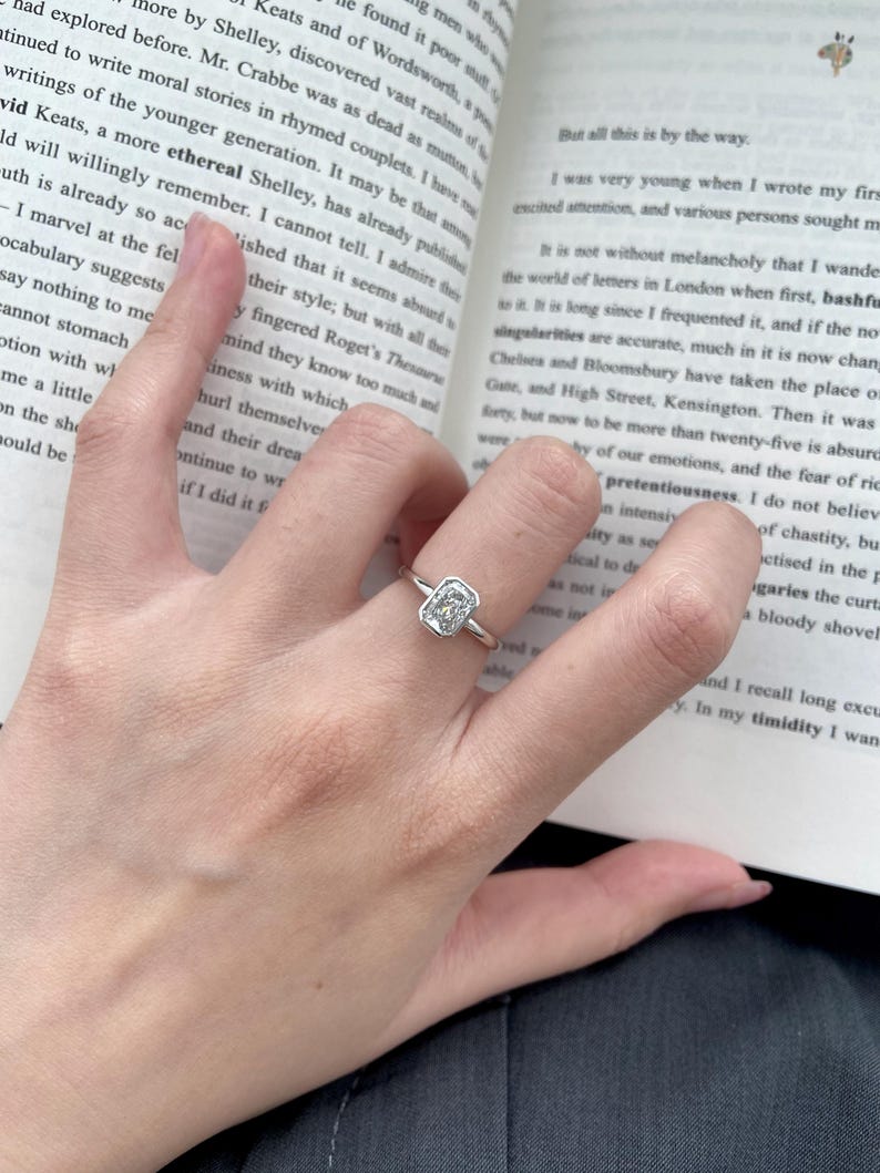 Marquise Shaped Three Stone Lab Grown Diamond Engagement Ring