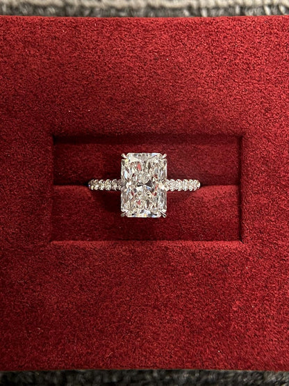 Marquise Shaped Three Stone Lab Grown Diamond Engagement Ring