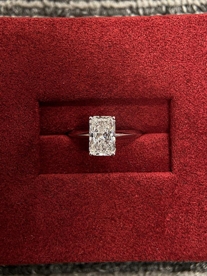 Marquise Shaped Three Stone Lab Grown Diamond Engagement Ring