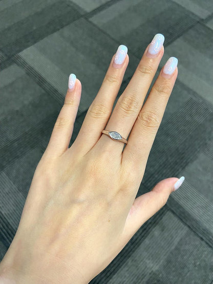 Marquise Shaped Three Stone Lab Grown Diamond Engagement Ring