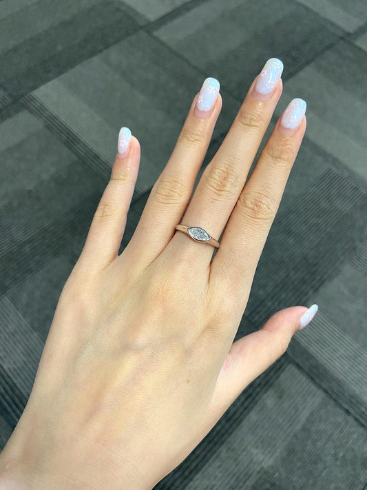 Marquise Shaped Three Stone Lab Grown Diamond Engagement Ring