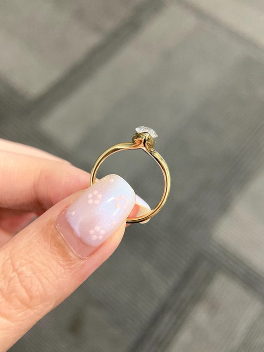 Marquise Shaped Three Stone Lab Grown Diamond Engagement Ring