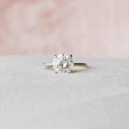 3.0 CT Round Cut Hidden Halo Style Moissanite Engagement Ring 1