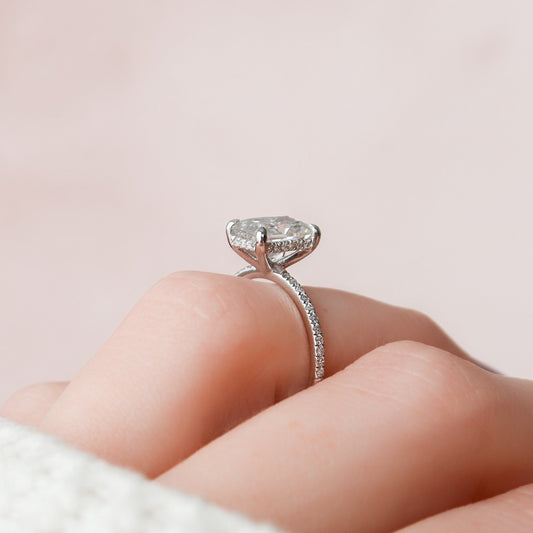 2 CT Radiant Moissanite Pave Engagement Ring (US Size 6.5 Ready To Ship)