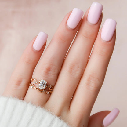 Marquise Cut Cluster Styled Lab Grown Bridal Ring Set