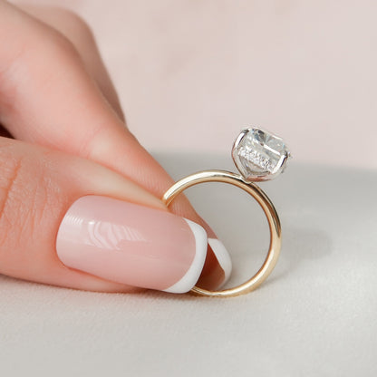 4.0 CT Cushion Cut Hidden Halo Style Moissanite Engagement Ring 3