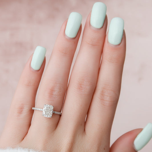 2 CT Cushion Moissanite Pave Engagement Ring (US Size 6.5 Ready To Ship)