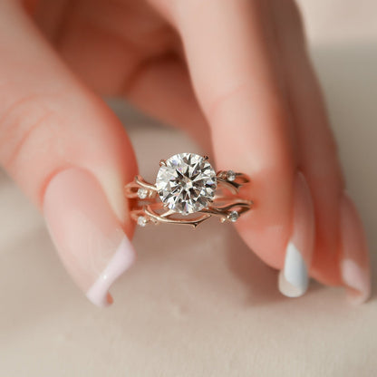 Marquise Cut Cluster Styled Lab Grown Bridal Ring Set