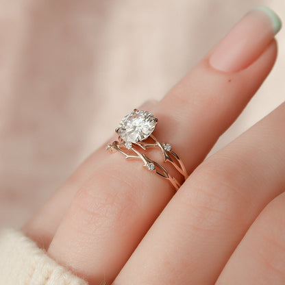 Marquise Cut Cluster Styled Lab Grown Bridal Ring Set