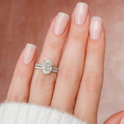 Marquise Cut Cluster Styled Lab Grown Bridal Ring Set