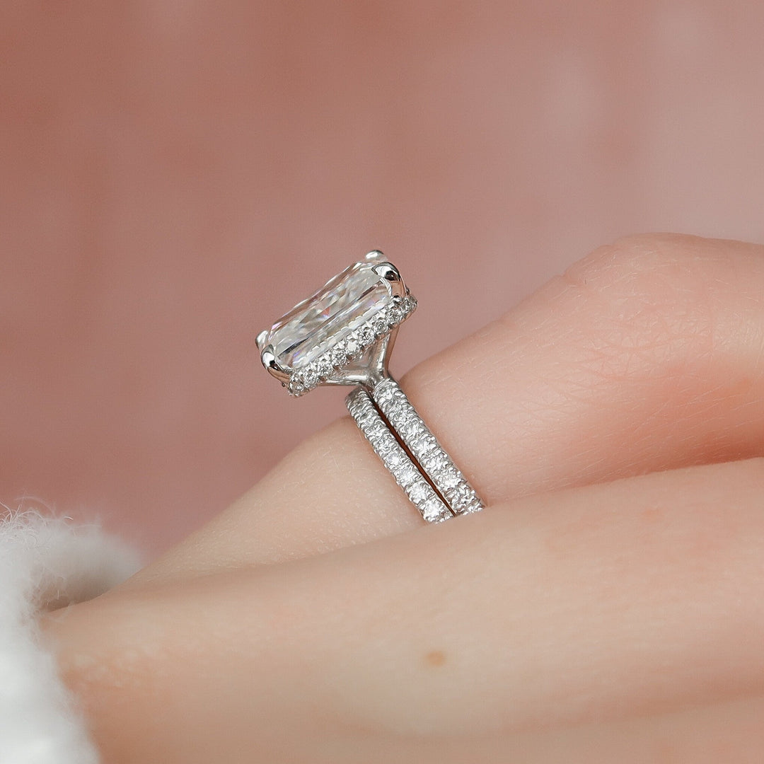 Marquise Cut Cluster Styled Lab Grown Bridal Ring Set