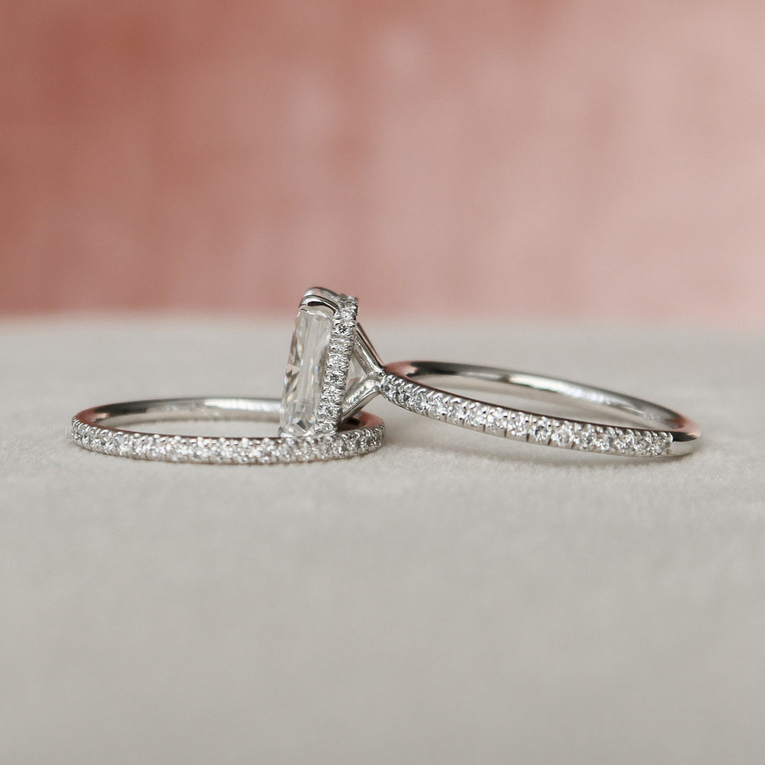Marquise Cut Cluster Styled Lab Grown Bridal Ring Set