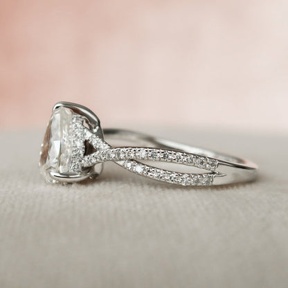 Marquise Cut Cluster Styled Lab Grown Bridal Ring Set