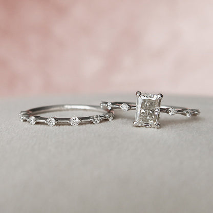 Marquise Cut Cluster Styled Lab Grown Bridal Ring Set